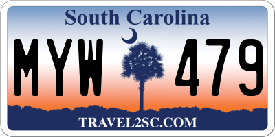 SC license plate MYW479