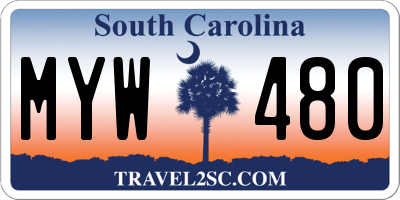 SC license plate MYW480