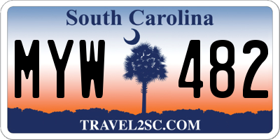 SC license plate MYW482