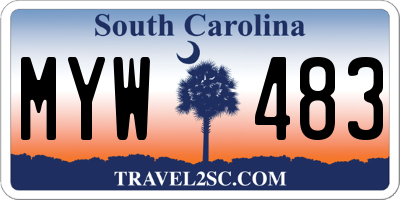 SC license plate MYW483