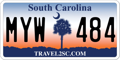 SC license plate MYW484