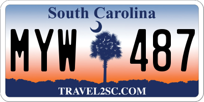 SC license plate MYW487