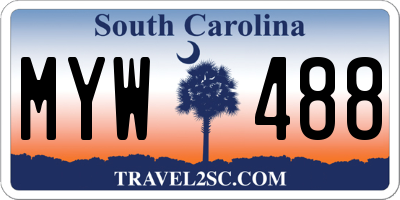 SC license plate MYW488