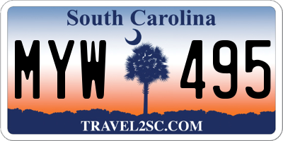 SC license plate MYW495
