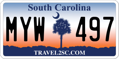 SC license plate MYW497