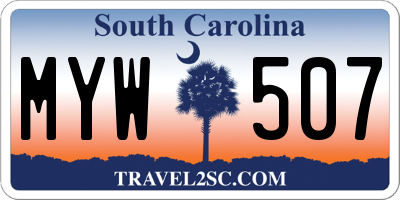 SC license plate MYW507