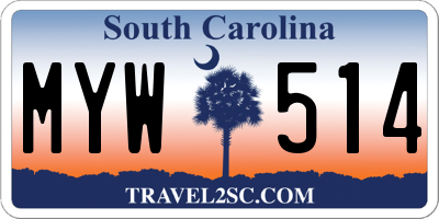 SC license plate MYW514
