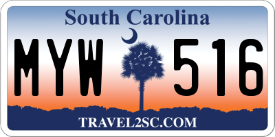 SC license plate MYW516