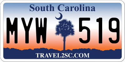 SC license plate MYW519