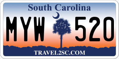SC license plate MYW520