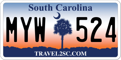 SC license plate MYW524