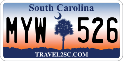 SC license plate MYW526