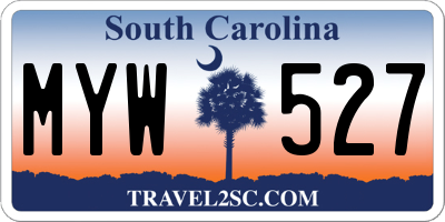 SC license plate MYW527
