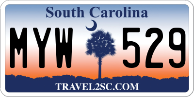 SC license plate MYW529