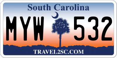SC license plate MYW532