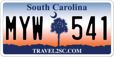 SC license plate MYW541