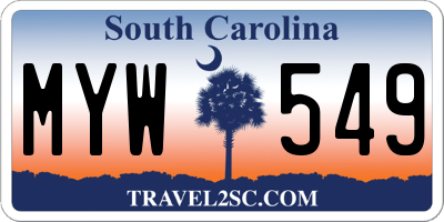 SC license plate MYW549