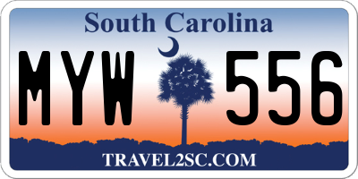 SC license plate MYW556