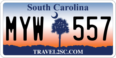 SC license plate MYW557