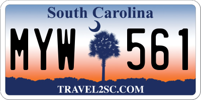 SC license plate MYW561