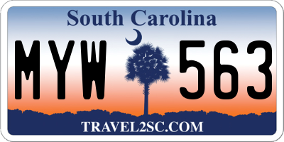 SC license plate MYW563