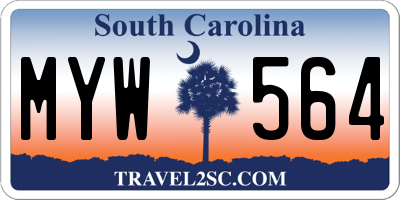 SC license plate MYW564