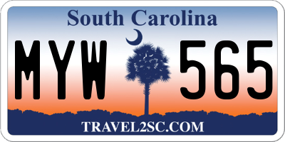 SC license plate MYW565