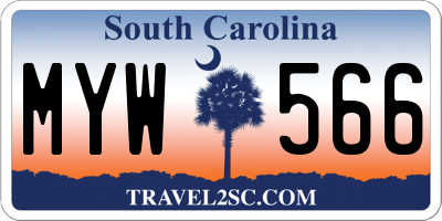 SC license plate MYW566