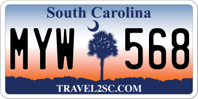 SC license plate MYW568