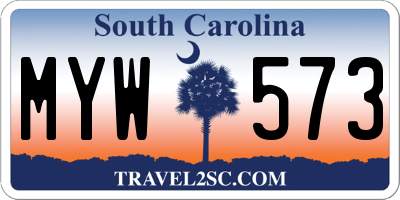 SC license plate MYW573