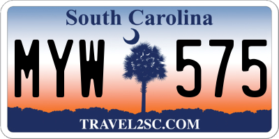 SC license plate MYW575