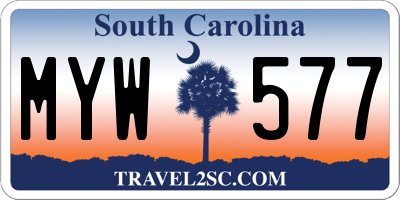 SC license plate MYW577