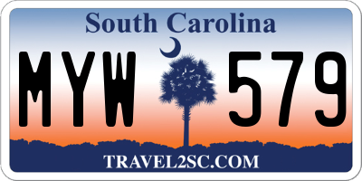 SC license plate MYW579