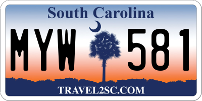 SC license plate MYW581