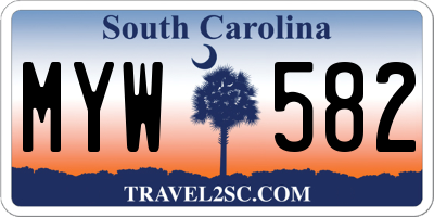 SC license plate MYW582