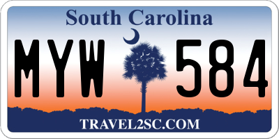 SC license plate MYW584
