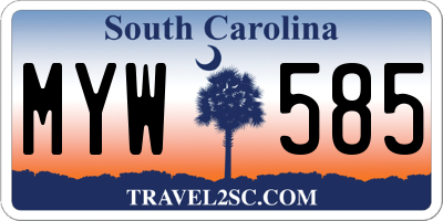 SC license plate MYW585