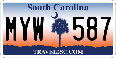 SC license plate MYW587