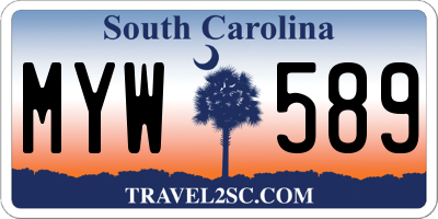 SC license plate MYW589