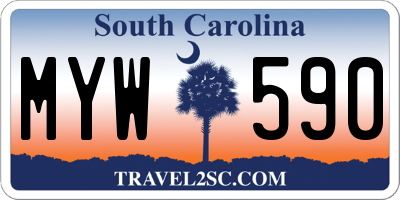 SC license plate MYW590