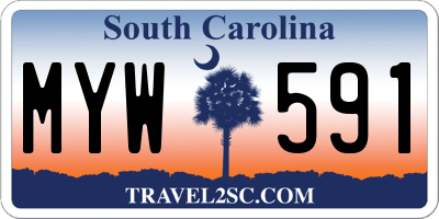 SC license plate MYW591