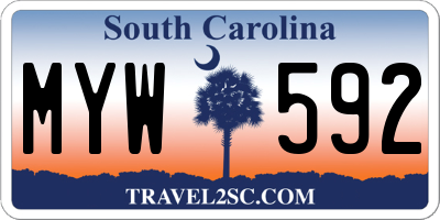 SC license plate MYW592