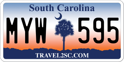SC license plate MYW595