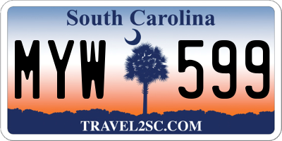SC license plate MYW599