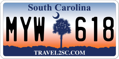 SC license plate MYW618