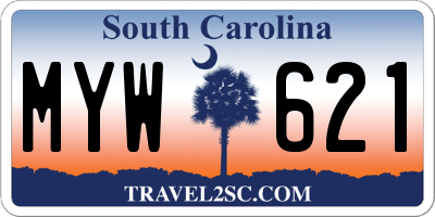 SC license plate MYW621