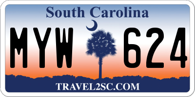 SC license plate MYW624
