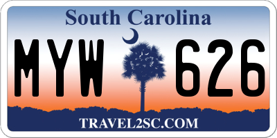 SC license plate MYW626