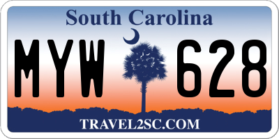 SC license plate MYW628