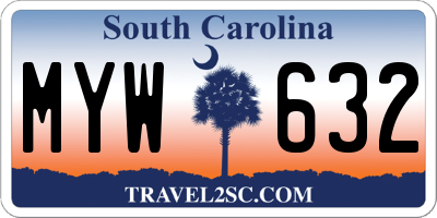 SC license plate MYW632
